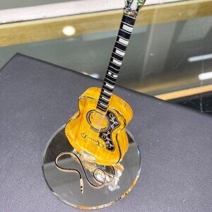 Acoustic Guitar Glass Figurine